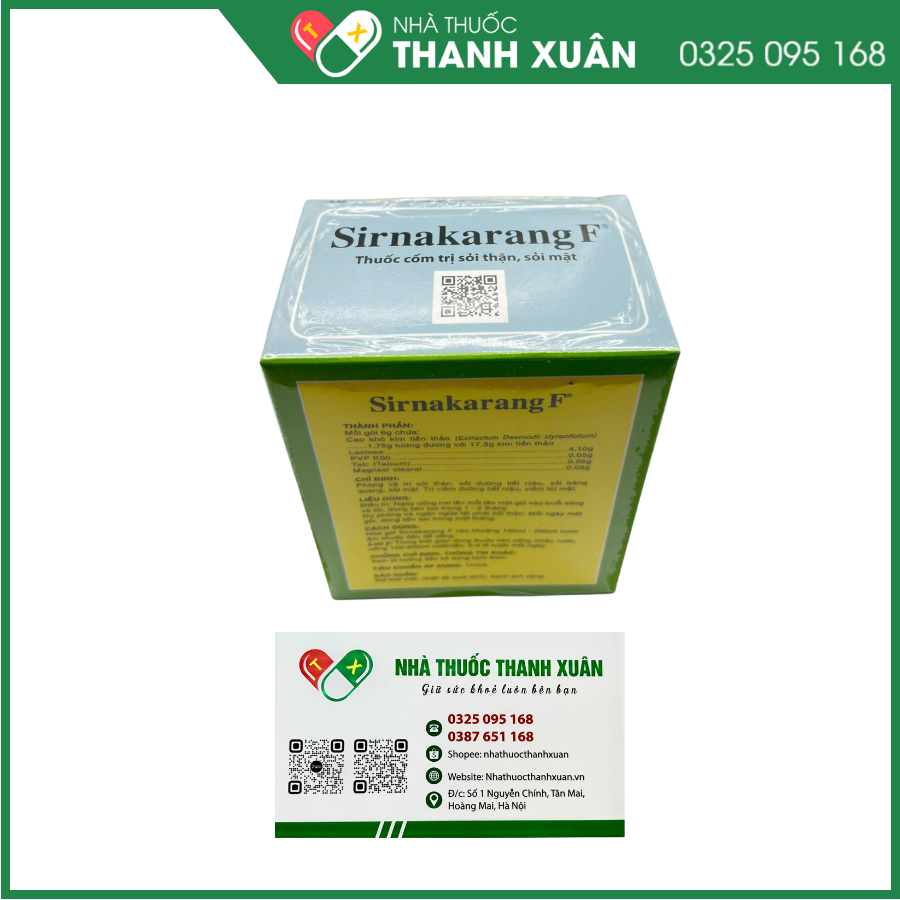 Sirnakarang F phòng và điều trị sỏi thận, sỏi tiết niệu, sỏi bàng quang, sỏi mật